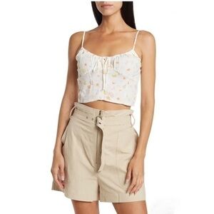 Elodie Sleeveless Shirred Crop Top